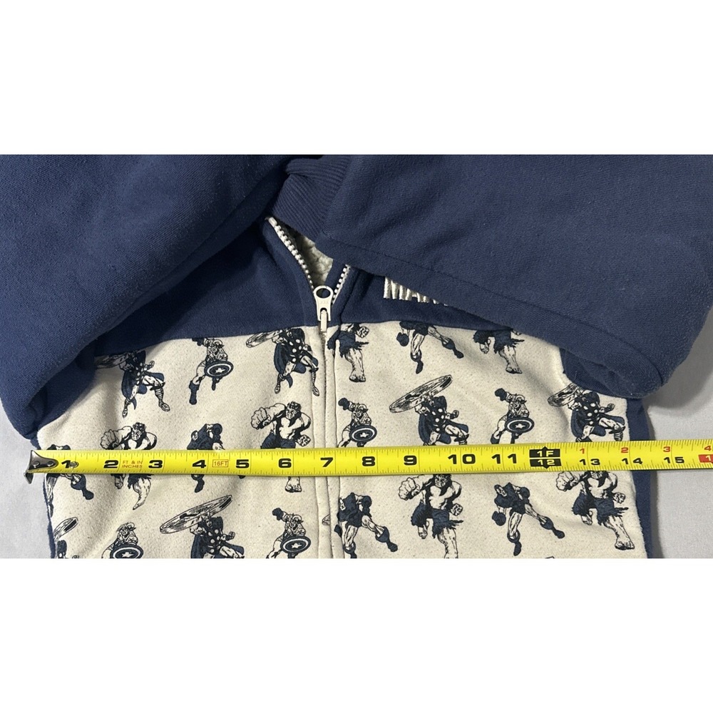 Marvel Kids Jacket Sz 7 - Blue Super Heroes Cozy Fleece Hoodie! Comic Hero's! - Picture 9 of 10